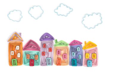 renkli evlerden quilling