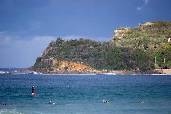 Manly beach people surfing landscape