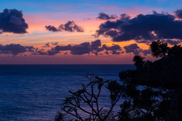 Landscape of the ocean at sunrise in Bali