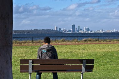 Önünde güzel bir görünüm rahatlatıcı