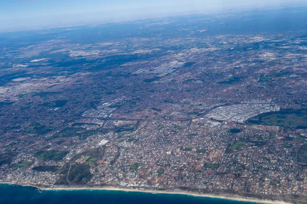 Perth Landscape of the city from the plane