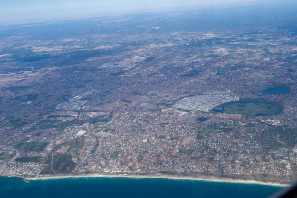 Perth Paisaje Ciudad Desde Avión — Foto de Stock