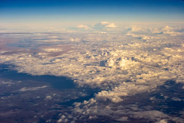 Nuvens Céu Avião — Fotografia de Stock