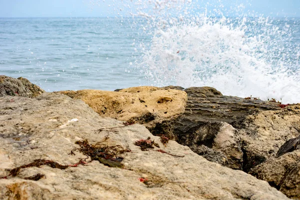 Dettail Van Golven Van Rotsen Springen — Stockfoto