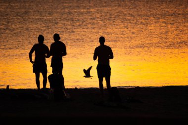 Manzara siluetleri kişi turuncu renk ve kontrast
