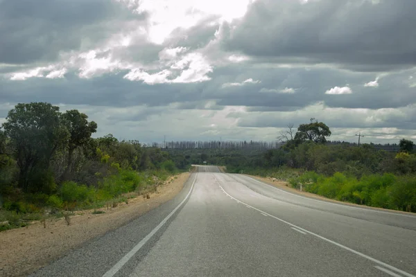 Landscape Sunset Cloudy Road Trip — Stock Photo, Image