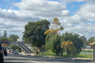 Fırtına şehir ve ağaçlar sonra Kentsel sahne