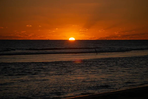 Sunset Beach Orange Colors — Stock Photo, Image