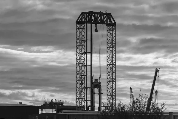 Estructura Grúa Blanco Negro Imagen De Stock