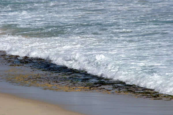 Vlny Pláži Severu Perth Větrnou Spoustu Vln — Stock fotografie