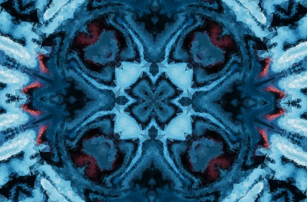 Зимняя Фантазия Абстрактный Фон Калейдоскопический Геометрический Орнамент Декоративная Многоугольная Мозаика — стоковое фото