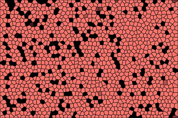 Coral Vivo Cor Ano 2019 Textura Mosaico Abstrato Células Pretas — Fotografia de Stock