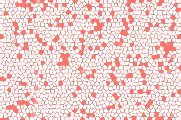 2019 の珊瑚色の生活 モザイク タイル テクスチャを抽象化します 白い背景の上のサンゴ細胞 ジオメトリック多角形図形のグリッド パターン — ストック写真
