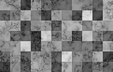Degrade geometrik blok ile dokulu mermer. Doğal siyah ve gümüş swirls ve gri arka plan üzerinde dalgaların. Soyut desen.