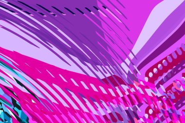 Soyut Modern arka plan. Yaratıcı renkli formlar ve şekiller. Geometrik desen. Mavi pembe ve mor parlak grafik doku.