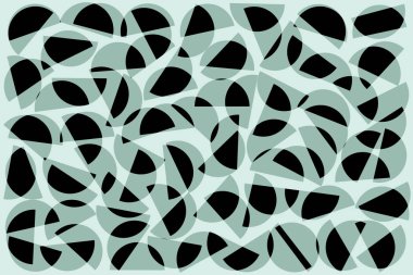 Mavi ve siyah rasgele yarım daire arka plan. Kumaş baskı, tekstil, dekor için retro tarzı soyut geometrik şekiller desen.