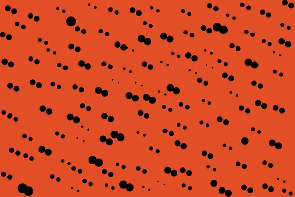 Pois Noirs Aléatoires Sur Fond Rouge Modèle Abstrait Formes Géométriques — Photo