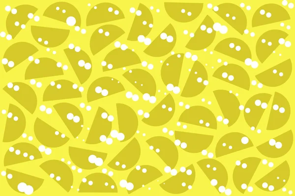 White Random Dots Khaki Semicircles Yellow Background Abstract Geometric Shapes — 스톡 사진