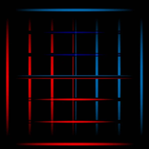 Röd Och Blå Blekning Neonljus Element Rutnät Svart Bakgrund Futuristiskt — Stock vektor