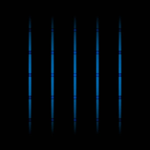 Μπλε Ξεθωριασμένο Φως Νέον Στοιχεία Κάθετες Γραμμές Και Τελείες Μαύρο — Διανυσματικό Αρχείο