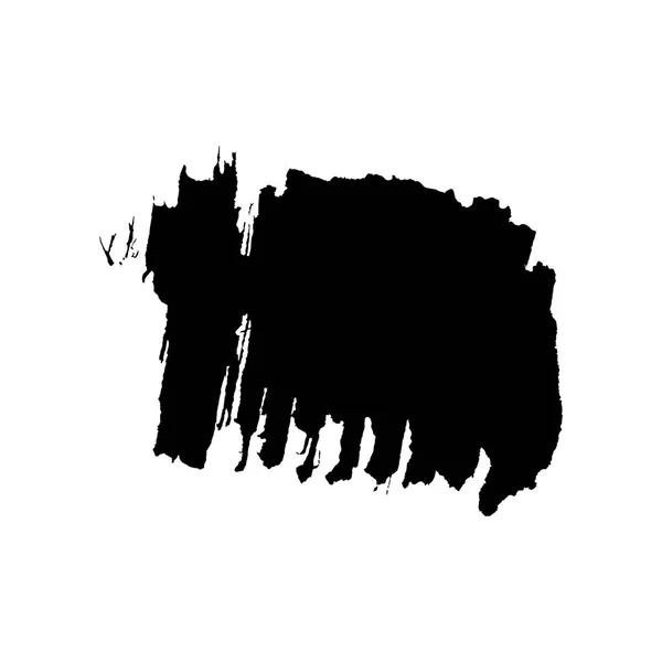 Siyah Mürekkep Sıçrama Beyaz Kağıda Sıçrayan Kalın Organik Boya Fırça — Stok Vektör