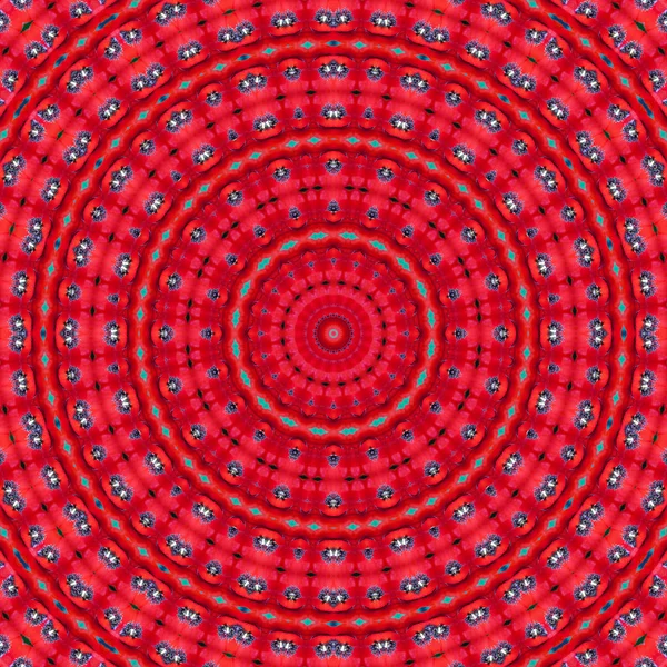 Blommigt Kalejdoskopiskt Mönster Blomma Geometrisk Prydnad Mandala Abstrakt Bakgrund — Stockfoto