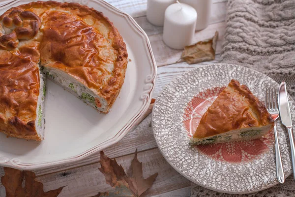 fall cozy day with delicious pie