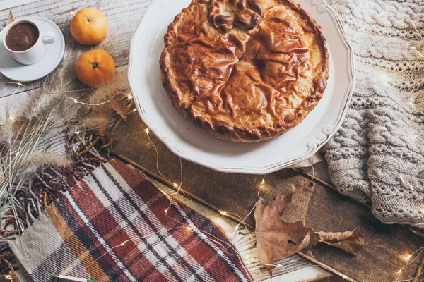 fall cozy day with delicious pie