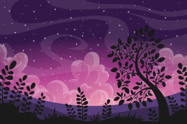 Bulutlar ile günbatımı manzara