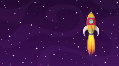 Animasyonlu roket fırlatma