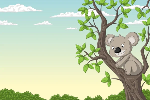 Koala bezuinigen op een boom — Stockvector