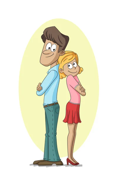 Feliz pareja amorosa — Vector de stock