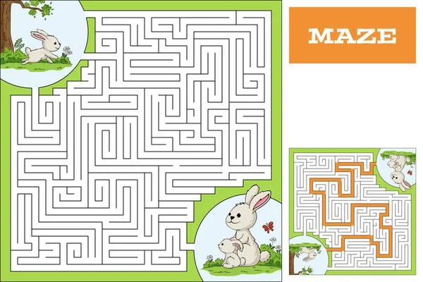Bunny yol bulmak için yardım. Labirent oyunu puzzle