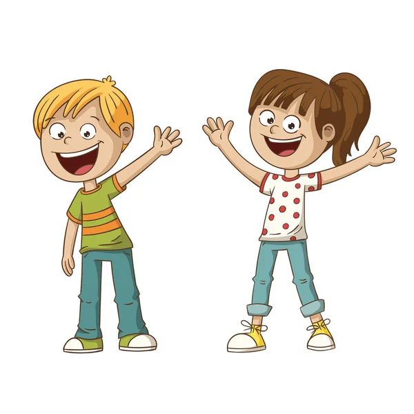 Two Smiling Kids — Stock Vector