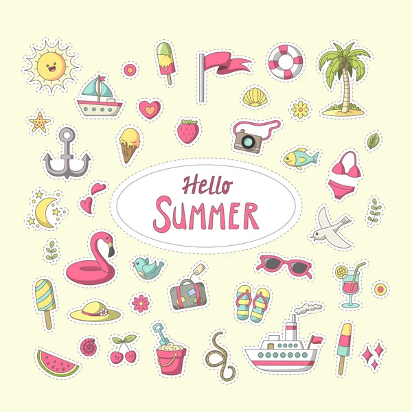 yaz çıkartması seti