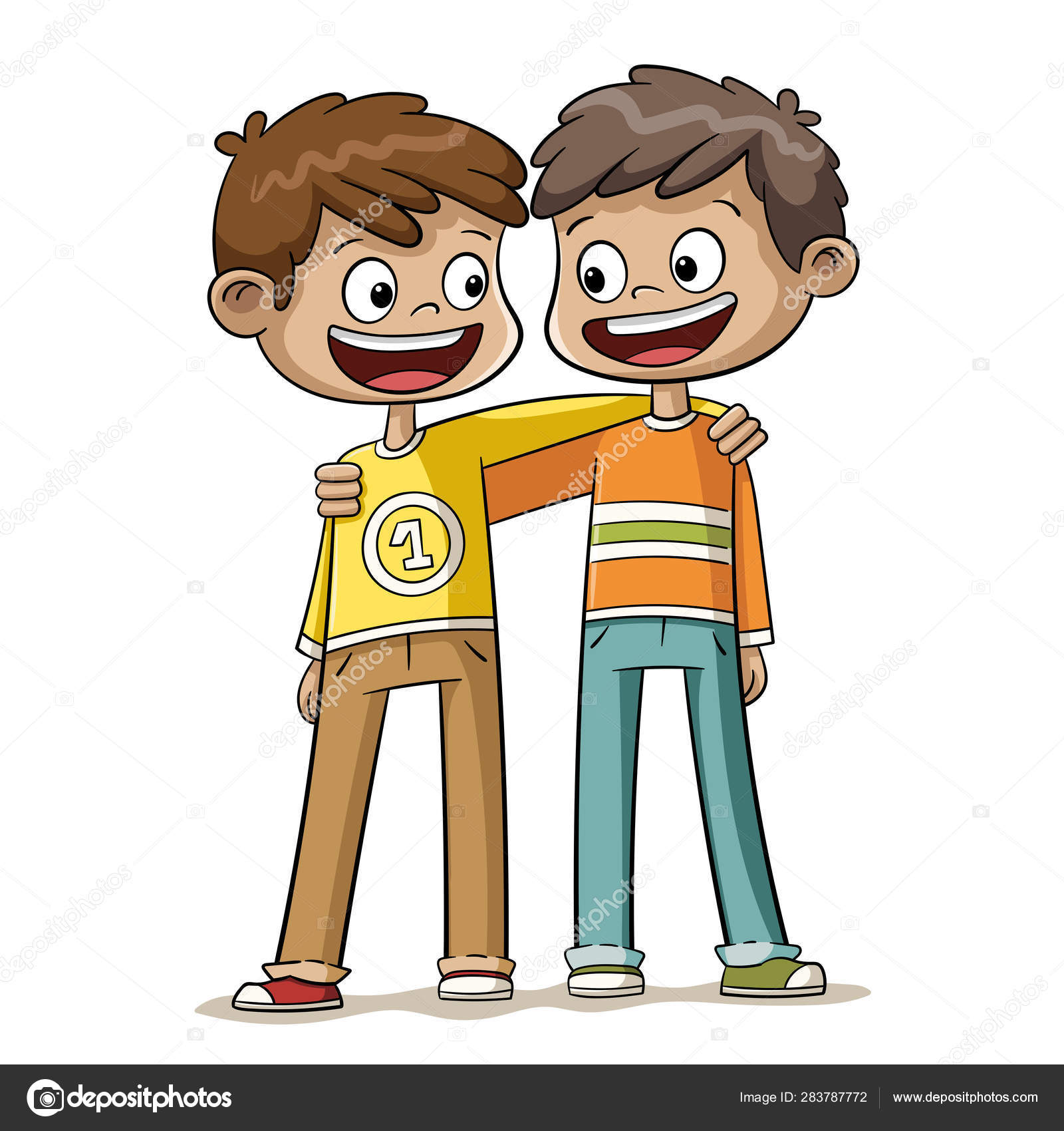 Two Boys are Best Friends Stock Vector Image by © #283787772