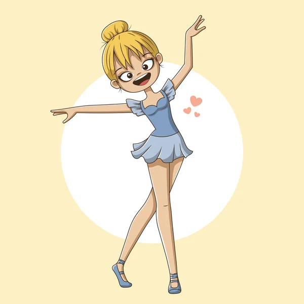 Pequeña bailarina dulce — Vector de stock