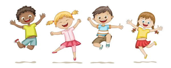 Feliz salto niños — Archivo Imágenes Vectoriales