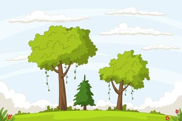 Paisaje fondo de dibujos animados — Vector de stock