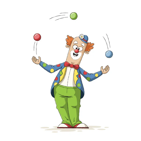Funny Cartoon Clown — Stock Vector
