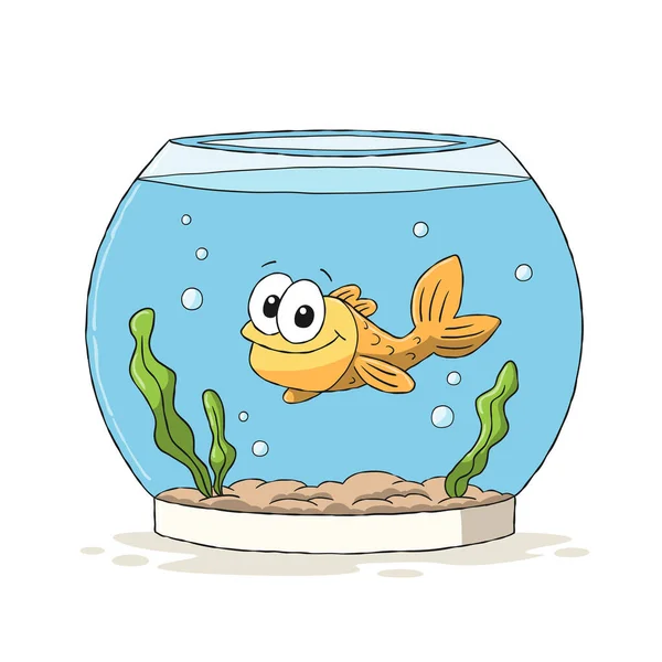 Золотая рыбка в стекле — стоковый вектор
