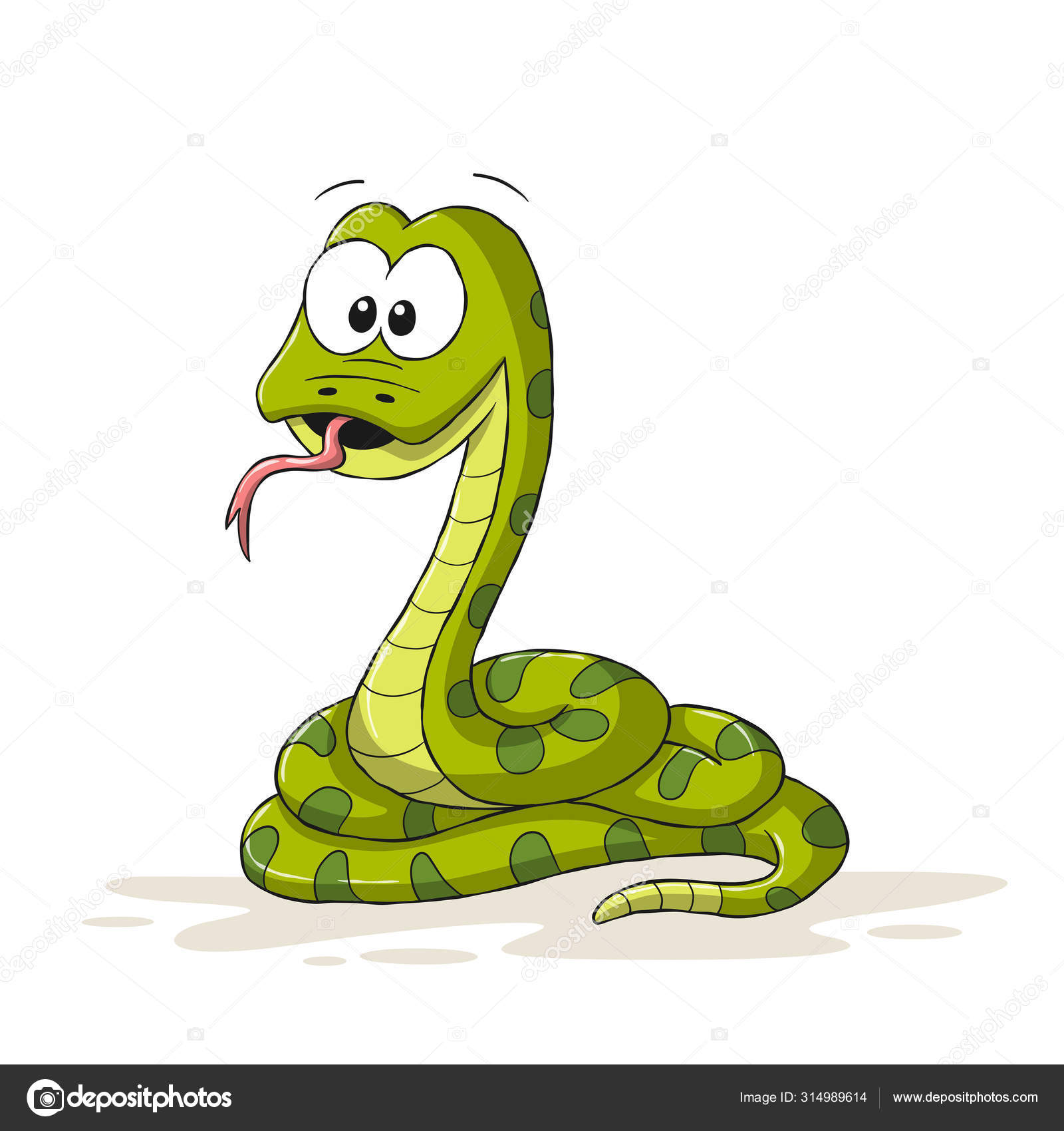 Cobra engraçado dos desenhos animados. ilustração do vetor