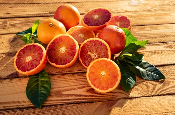 Orangen Meyve Kan Portakal Organik Meyve Yakın Çekim Güneş Altında — Stok fotoğraf
