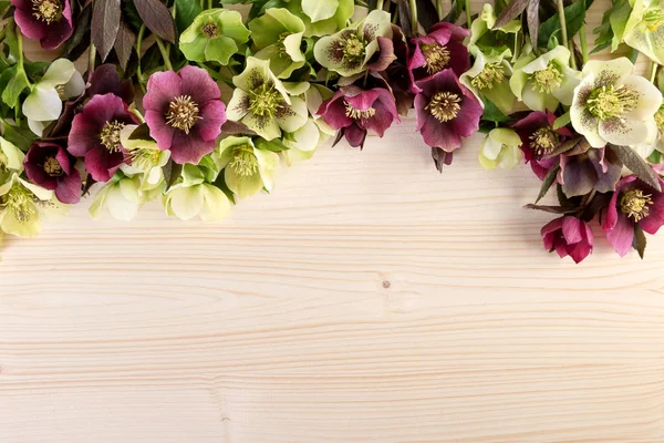 Frühling Blumen Pastellfarbe Natürlichen Hintergrund Fastenzeit Rosen Über Hellen Hölzernen lizenzfreie Stockbilder