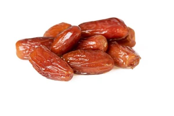 Sweet Dates Fruit Pile Dried Dates Isolated White Background — Stock Photo, Image