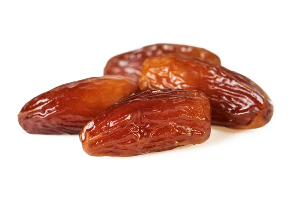 Sweet Dates Fruit Four Dried Dates Isolated White Background — Stock Photo, Image