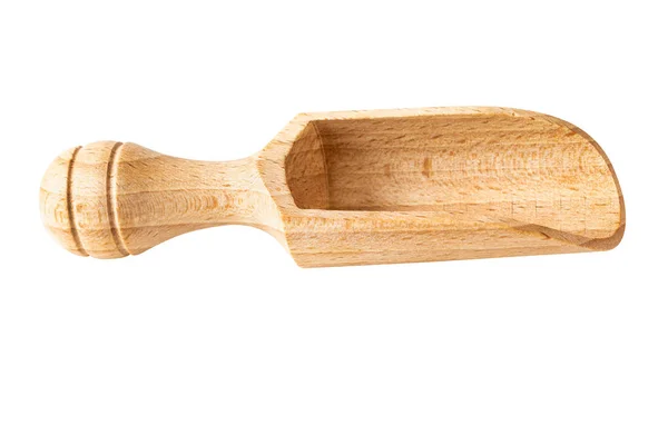 Wooden Scoop Beech Wood Scoop Isolated Image Included Clipping Path — Stock Photo, Image