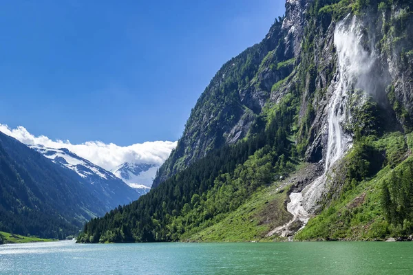 Přírodní Scenérie Rakousku Pohled Krajinu Ležící Idylickém Parku Zillertal Alp — Stock fotografie