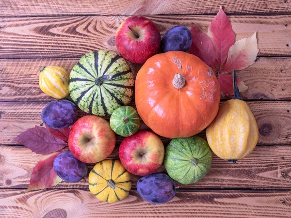 Cosecha Frutas Naturaleza Muerta Mesa Madera Aspecto Vintage — Foto de Stock