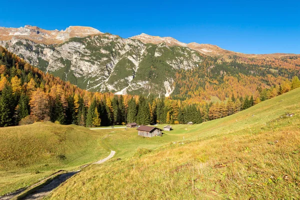 Sonbahar Dağları Manzarası Avusturya Alplerinde Yürüyüş Tyrol Stubai Alpleri Avusturya — Stok fotoğraf